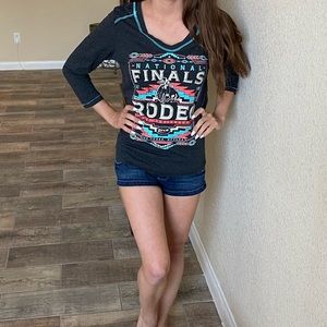 NFR baseball shirt gray - national finals rodeo